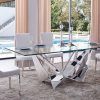 Modern Glass Top Extension Dining Tables In Stainless (Photo 9 of 25)