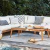 Outdoor Couch Cushions, Throw Pillows And Slat Coffee Table (Photo 5 of 15)
