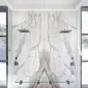Thick White Marble Slab Dining Tables With Weathered Grey Finish (Photo 20 of 25)