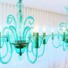 Turquoise Blue Glass Chandeliers (Photo 8 of 15)