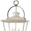 White Distressed Lantern Chandeliers (Photo 10 of 15)
