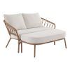 All-Weather Wicker Outdoor Cuddle Chair And Ottoman Set (Photo 7 of 15)