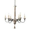 French White 27-Inch Six-Light Chandeliers (Photo 3 of 15)