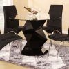 Round Black Glass Dining Tables And 4 Chairs (Photo 7 of 25)