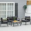 Outdoor Cushioned Chair Loveseat Tables (Photo 6 of 15)