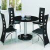 Round Black Glass Dining Tables And 4 Chairs (Photo 9 of 25)