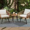3-Piece Outdoor Boho Wicker Chat Set (Photo 3 of 15)