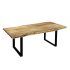 2024 Popular Acacia Wood Top Dining Tables with Iron Legs on Raw Metal