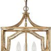 Antique Gold Three-Light Chandeliers (Photo 13 of 15)