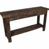 Rustic Espresso Wood Console Tables (Photo 3 of 15)