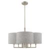 Stone Grey With Brushed Nickel Six-Light Chandeliers (Photo 10 of 15)