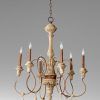 French Wooden Chandelier (Photo 2 of 15)