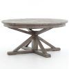 Gray Wash Benchwright Pedestal Extending Dining Tables (Photo 1 of 25)