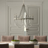 French Washed Oak And Distressed White Wood Six-Light Chandeliers (Photo 1 of 15)