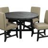 Jaxon 5 Piece Round Dining Sets With Upholstered Chairs (Photo 1 of 25)