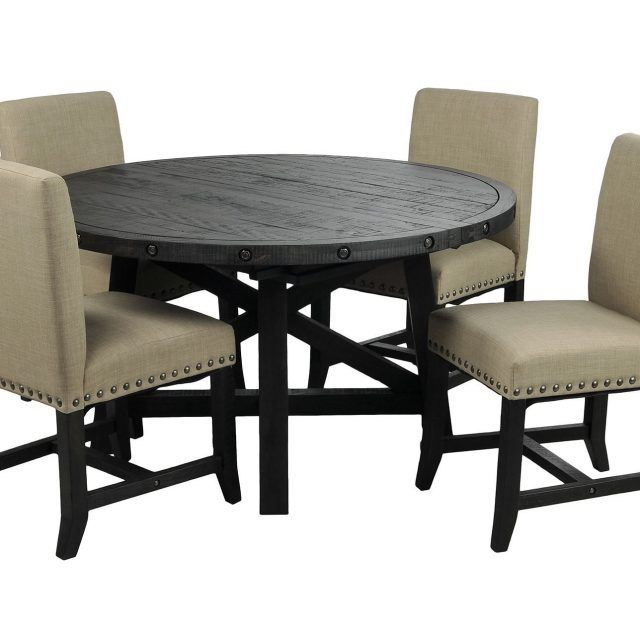 25 Ideas of Jaxon 5 Piece Round Dining Sets with Upholstered Chairs