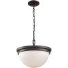 Textured Glass And Oil-Rubbed Bronze Metal Pendant Lights (Photo 4 of 15)