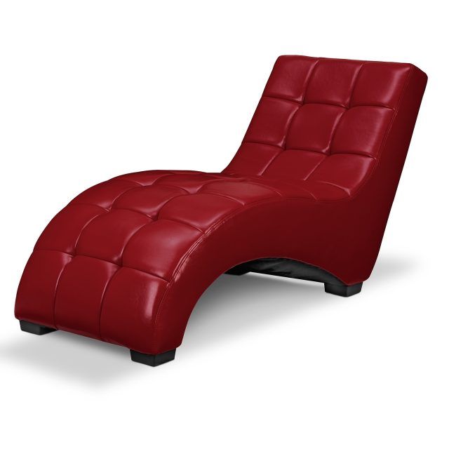 15 Best Collection of Red Leather Chaises