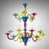 Coloured Glass Chandelier (Photo 10 of 15)