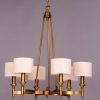 Natural Brass Six-Light Chandeliers (Photo 9 of 15)