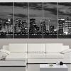 New York Skyline Canvas Black And White Wall Art (Photo 8 of 15)