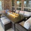 Fire Pit Table Wicker Sectional Sofa Conversation Set (Photo 10 of 15)