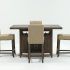 Jaxon Grey 5 Piece Extension Counter Sets with Fabric Stools