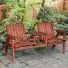 Outdoor Terrace Bench Wood Furniture Set (Photo 10 of 15)