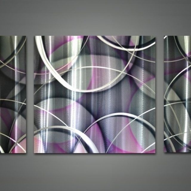 15 Best Ideas Purple and Grey Abstract Wall Art