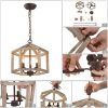 Handcrafted Wood Lantern Chandeliers (Photo 5 of 15)
