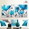 Teal Flower Canvas Wall Art (Photo 5 of 15)