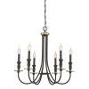 Oil Rubbed Bronze And Antique Brass Four-Light Chandeliers (Photo 11 of 15)