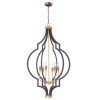 Oil Rubbed Bronze And Antique Brass Four-Light Chandeliers (Photo 8 of 15)