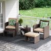 Balcony Furniture Set With Beige Cushions (Photo 1 of 15)
