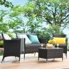 Outdoor Cushioned Chair Loveseat Tables (Photo 3 of 15)