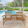 Outdoor Terrace Bench Wood Furniture Set (Photo 2 of 15)