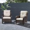 All-Weather Wicker Outdoor Cuddle Chair And Ottoman Set (Photo 12 of 15)