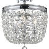 Polished Chrome Three-Light Chandeliers With Clear Crystal (Photo 1 of 15)
