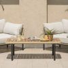 Outdoor Cushioned Chair Loveseat Tables (Photo 14 of 15)
