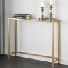 Antiqued Gold Rectangular Console Tables (Photo 9 of 15)