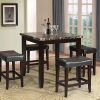 Biggs 5 Piece Counter Height Solid Wood Dining Sets (Set Of 5) (Photo 14 of 25)