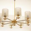 Brass And Glass Chandelier (Photo 4 of 15)