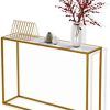 White Marble Gold Metal Console Tables (Photo 1 of 15)