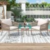 Woven Rope Outdoor 3-Piece Conversation Set (Photo 8 of 15)