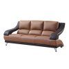 Bonded Leather All In One Sectional Sofas With Ottoman And 2 Pillows Brown (Photo 24 of 25)