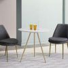 Frosted Glass Modern Dining Tables With Grey Finish Metal Tapered Legs (Photo 20 of 25)