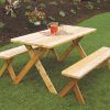 Outdoor Terrace Bench Wood Furniture Set (Photo 8 of 15)