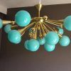 Turquoise Blown Glass Chandeliers (Photo 8 of 15)