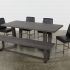 2024 Popular Bale 7 Piece Dining Sets with Dom Side Chairs