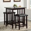 Bettencourt 3 Piece Counter Height Solid Wood Dining Sets (Photo 7 of 25)